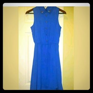 Gianni Bini blue sleeveless high-low shirtdress xs